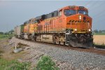 Loaded coal train rolls south